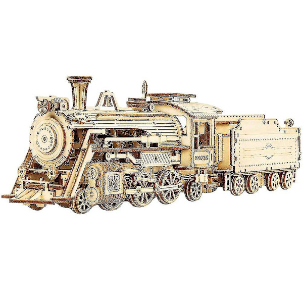 Træ Mekanisk Tog Model Kits 3d Køretøj Puslespil Læringsrige Samlesæt Legetøj