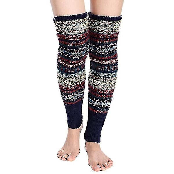 Dame Over The Knee Vinterstrikkede Termiske Sokker