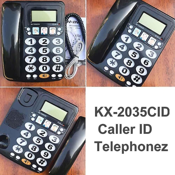 Kx 2035cid Trådbunden Telefon Kontors Telefonnummer Mini Bärbar Stora Knappar