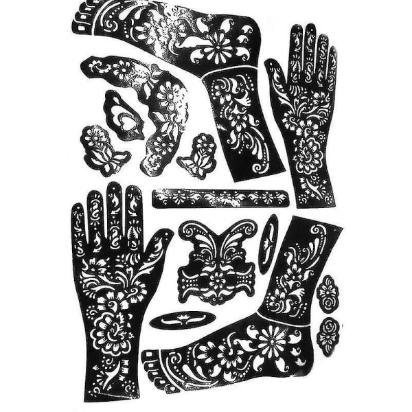 India Mehndi håndbein Henna malt sjablongkunst midlertidig tatoveringsmal