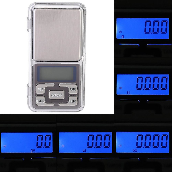 Mini kannettava digitaalinen taskuvaaka Korut Timantti Kalibrointi Punnitusvaaka LCD