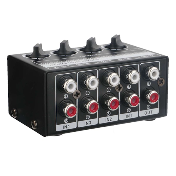 -12db Max Gain Mini Passiv Stereo Mixer Med 4 Grupper Af Stereo Rca Input