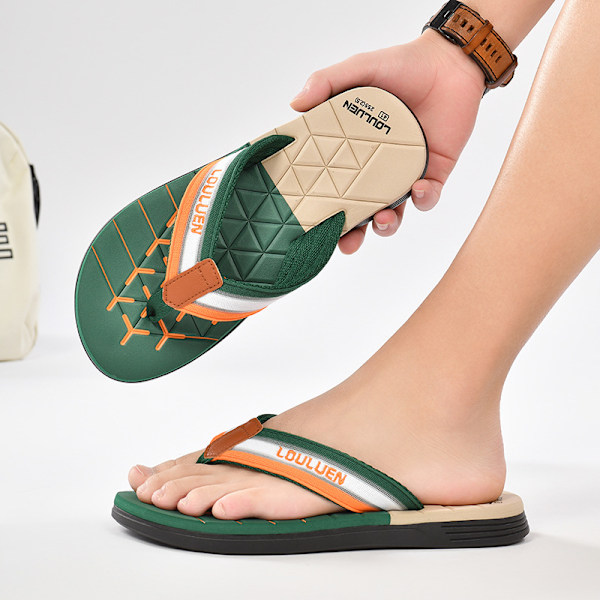 2024 flip flops herre sommer sklisikre klips på stranden slippers herre EVA sandaler utendørs sandaler blackish green 41