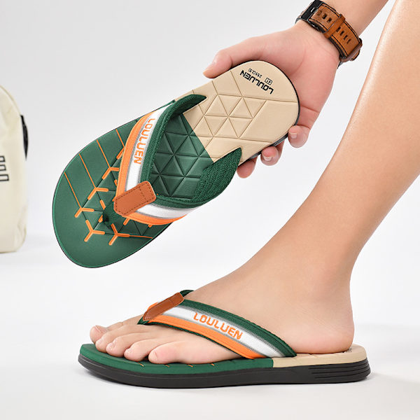 2024 flip flops mænds sommer skridsikre clip på strand slippers mænds EVA sandaler udendørs sandaler deep blue 42