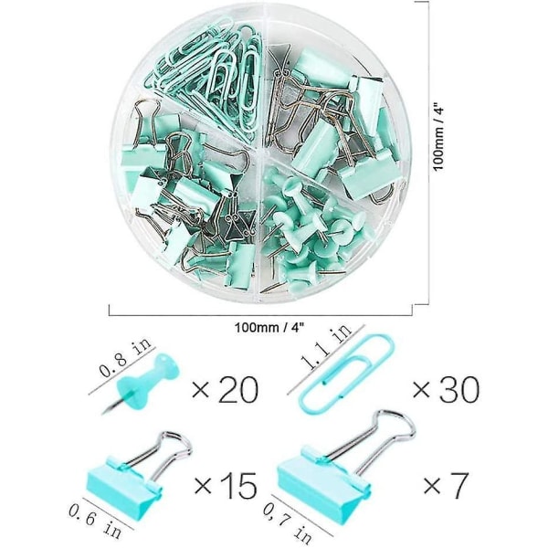 Paper Clips And Binder Clips Push Pins Set And Holder, Non-skid Map Tacks Thumbtacks Clips Kits With Container For Office School Home Desk Supplies