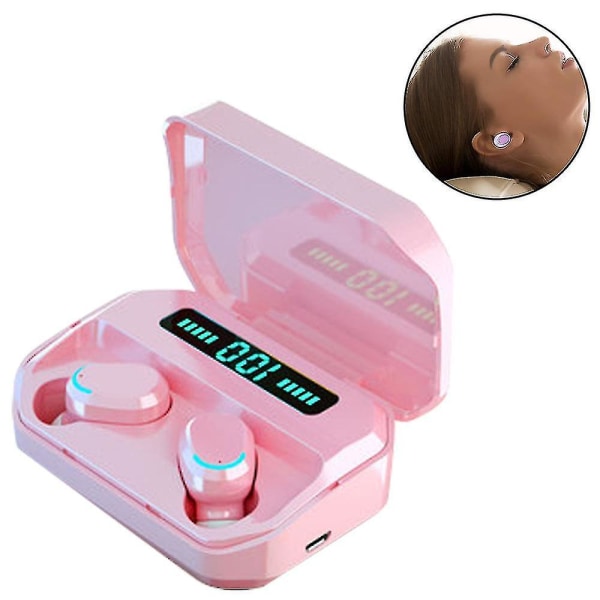 Trådløse ørepropper Bluetooth trådløse hodetelefoner Vanntett hodesett, rosa