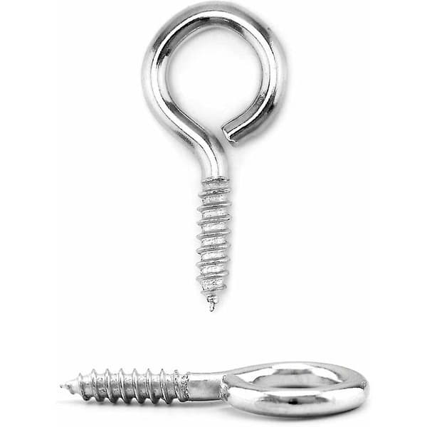 60-pack skruvöglor, 40 x 19 mm, öglebult, galvaniserad, för hårdvara, gardinrep, hantverk.
