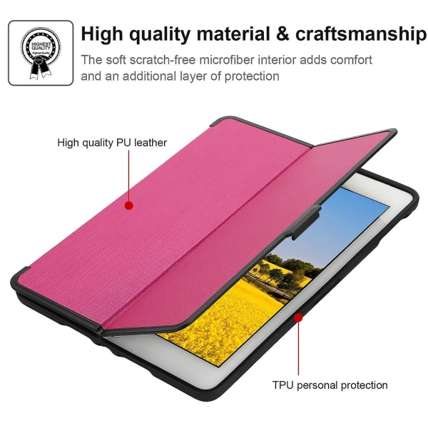 Rose Ipad Mini 3 For Apple Veske Folio Skinnstativ Smart Cover