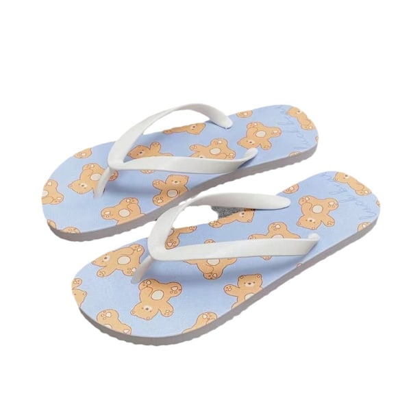 Tofflor mönster sommar svala tofflor damtofflor PVC hemtofflor herr tillverkare white blue brown bear 38-39