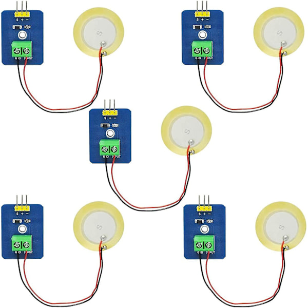 Keramiikka Analog Piezo-värähtelyanturimoduuli Arduino DIY-sarjalle (5 kpl pakkaus) Ek1952