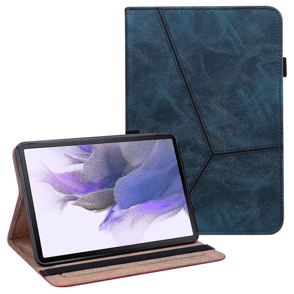 Læder Tablet Stand Cover Med Kortholder Til Samsung Galaxy Tab S7 Fe - Rød