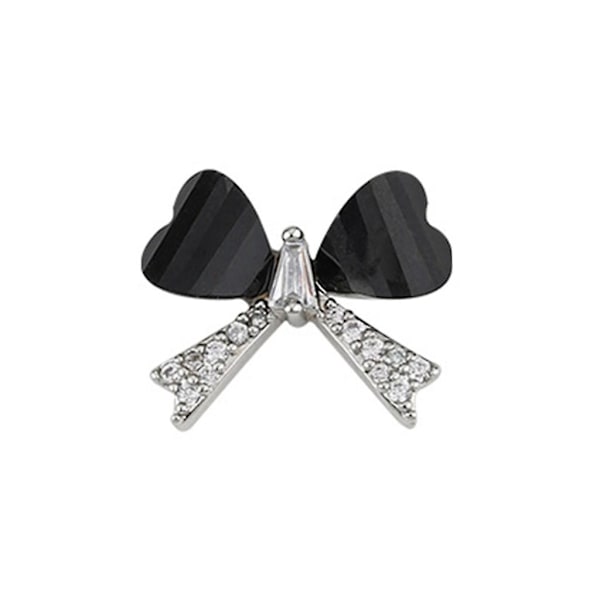 5 stk. Neglekunst Kunsthåndværk Rhinestones Charms Negle Krystal Perler Manicure Negle Smykker Silver bow