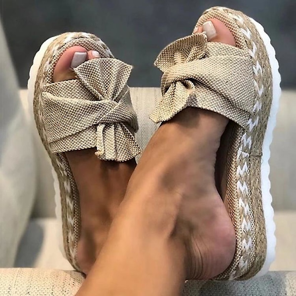 Sandaler Kvinner Hæler Sandaler Med Kiler Sko Til Kvinner Plattform Sandaler Sommer Tøfler Sandalias Elegant Sommer Sko gray 40