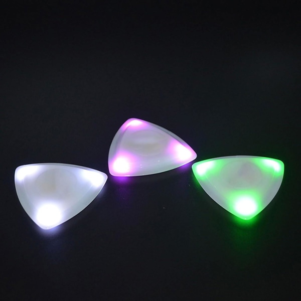 3 stk. lysende gitarplekter, gitarplekter, akustiske LED-gitarplekter, ukuleleplekter, medium gitarplekter, erstatningsplekter