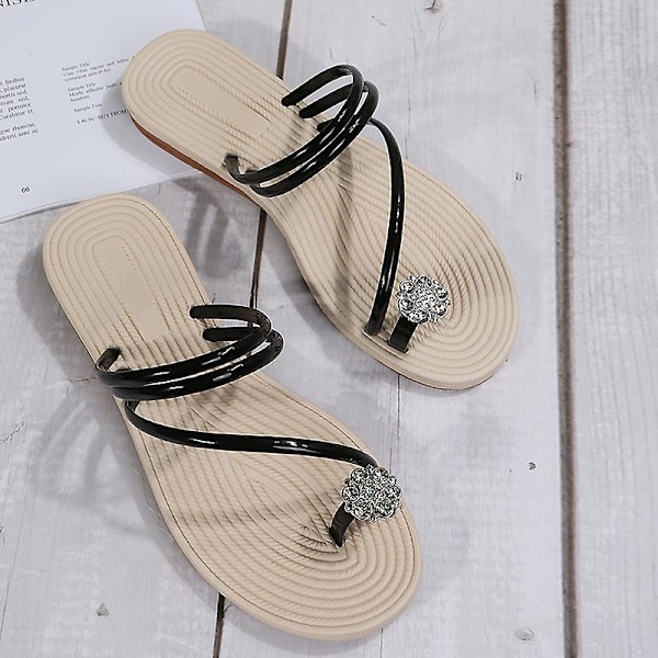 Women Butterfly Decor Multi-way Wear Sandals, Vacation Summer Flat Sandals