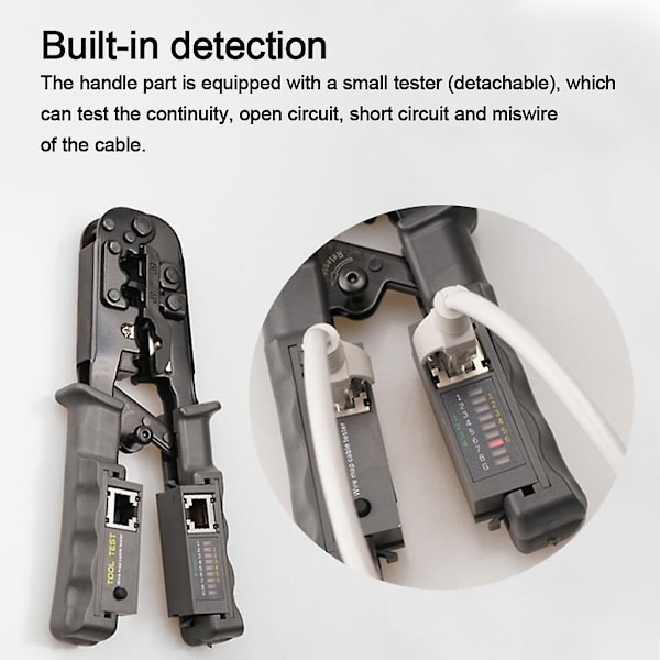 468p Tre-formåls med tester Ratchet Wire Network Cable Tang Crimpværktøj