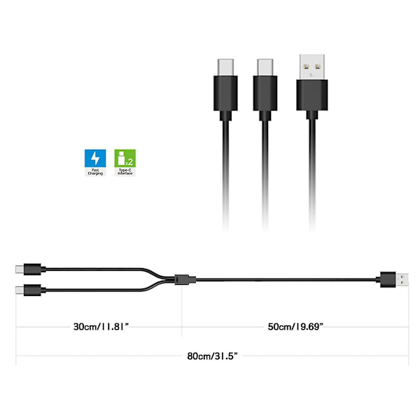 Controller-oplader Usb-opladningskabel Station Overførsel Data Synkroniseringssnor Til Ps5 Vr2