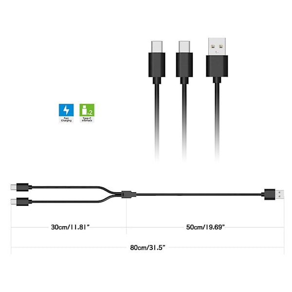 Kontroller-lader USB-ladekabelstasjon Overføringsdata Synkroniseringskabel for Ps5 Vr2