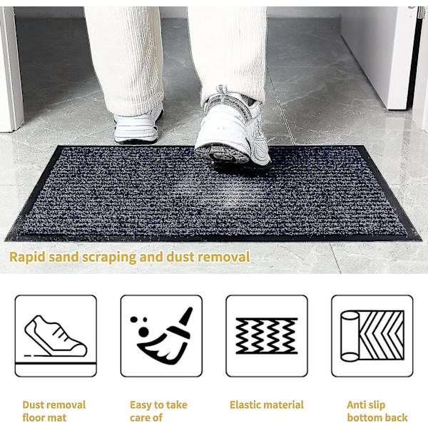 Lihanpyydystin Oven Mat Ulkona, 40x60cm Ulko-Ovien Matot, Sisäänkäynnin Matto, Pestävä Sisä- Ja Ulko-Oven Matto Kumipäällysteellä, Sininen