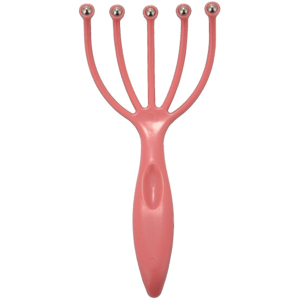Nyeste håndholdte fem fingre klo stål bold massager til hoved hovedbund nakke afslapning Promotion Pink