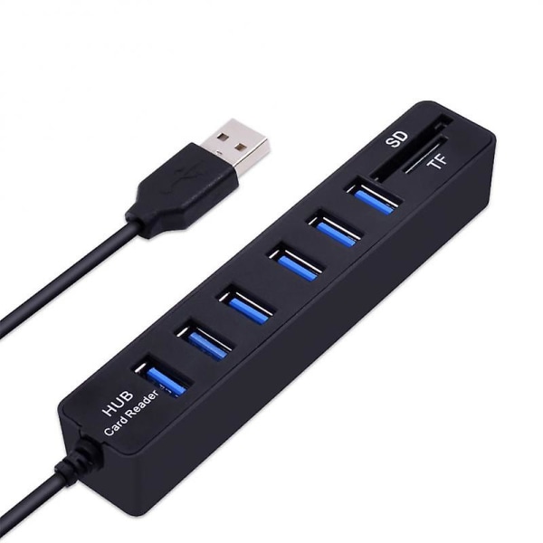 Ryra Usb-keskitin Combo 8-porttinen jakaja Tf/sd-kortinlukija tietokone monijärjestelmäkäyttöön suosittu USB-laite helppoon laajennukseen Kannettava HUB