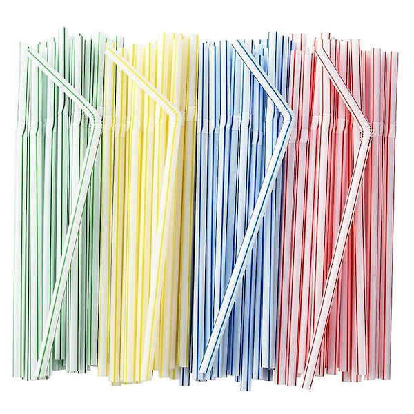 100pcs Colorful Disposable Drinking Straw Home Bar Party Wedding Kitchen