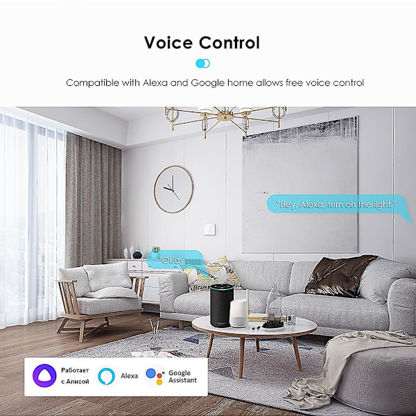 Tuya Eu Wifi Smart Väggströmbrytare Lyxig Glaspanel Touch Sensor Timer