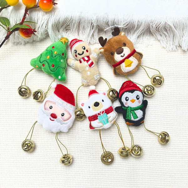 Ny Juledukke Vedhæng DIY Julemand Peberkagemand Elg Brosche Tilbehør Hårtilbehør Tøjtilbehør santa claus bead chain style