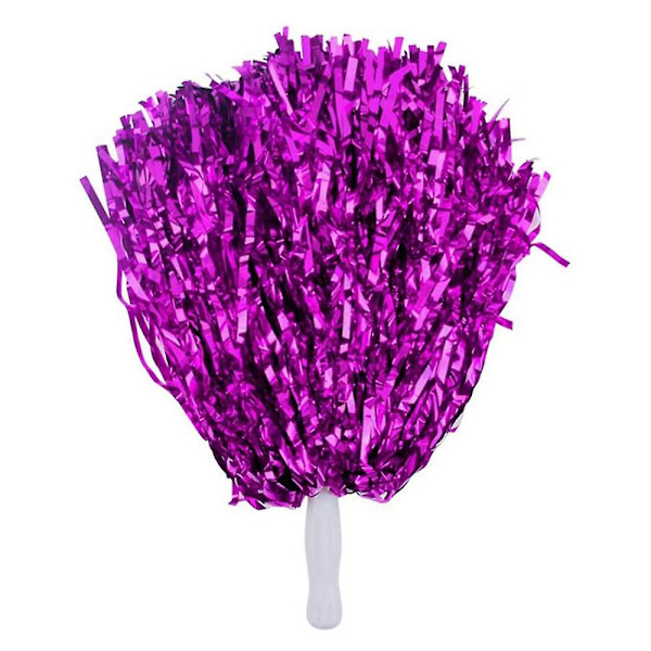 48 stk Cheerleading Pom Poms Metallic Folie Cheer Pom Poms Med Plastikhåndtag, 24 stk Lilla & 24 stk Grøn