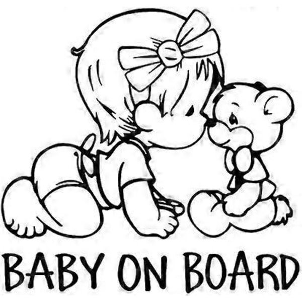 Bilstylingsklistermærke \"Baby On Board\" Vinyl Bilsticker DIY Dekoration Film Bilsticker Tuning Dele (Sort)