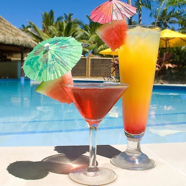 [244 Antal] Paraply Cocktail Drink Picks - Assorterede tropiske farver