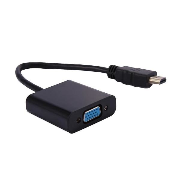 1080p -/mini / Til Vga Converter Adapter Med Audio Video Kabel Sort