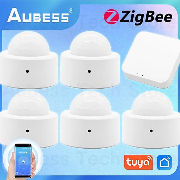 Aubess Tuya Zigbee Bevegelsessensor Smart Hjem PIR Bevegelsessensor Detektor