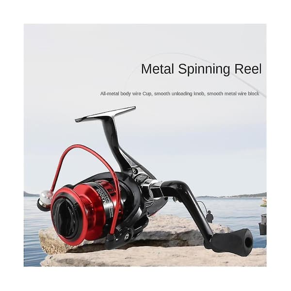 Fiskespöle 3000 Vikbart Rocker Spinnrulle Enhandsfiskespöle 5.2:1 Spinnrulle Full