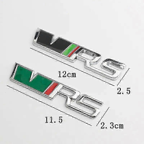 3D Metall VRS Logotyp Bil Frontgrill Emblem Badge Bagageutrymme Dekal För Skoda Octavia 3 2 A5 A7 Mk3 Mk2 Kodiaq Superb Fabia Tillbehör grill red silver