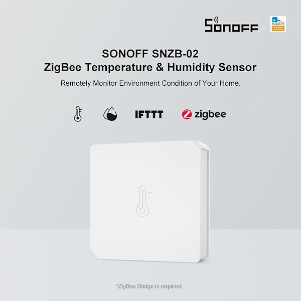 Sonoff Snzb-02 Zigbee Temperatur- och Luftfuktighetssensor Realtidsnotifiering