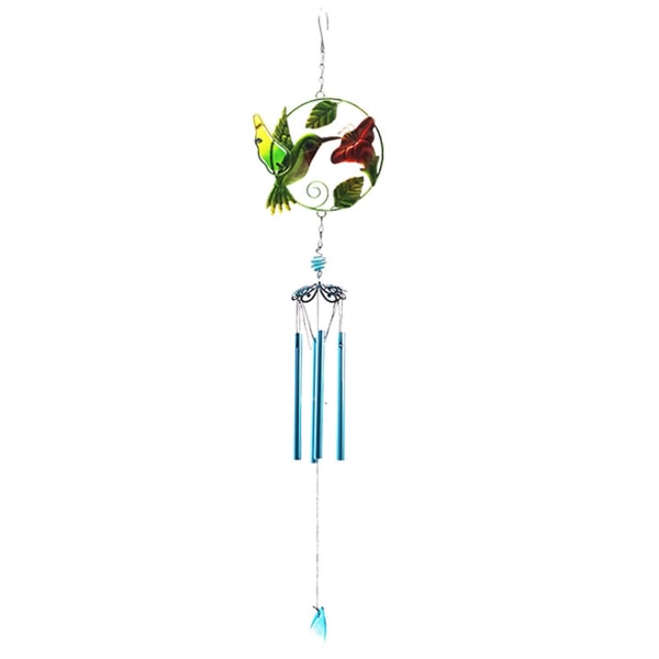 Wrought Iron Wind Chime Glass Painted Crafts Wind Chime Pipe Pendant