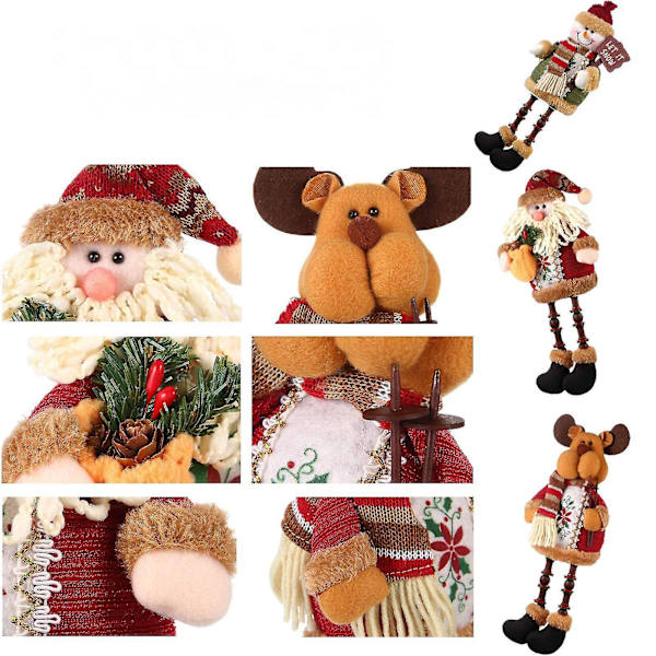Plush Julefigurer Hjemmedekoration 3 stk