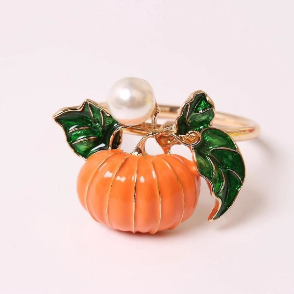 6 stk Halloween Thanksgiving Gresskar Serviettring Modell Rom Sett Bord Serviett Knapp Høst Tema Na