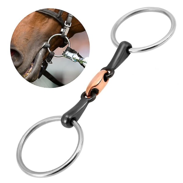 Stainless Steel Horse Mouth Bit Horse Mouth Piece Equestrian Snaffle Copper Link Bit Horse Racing Accessory