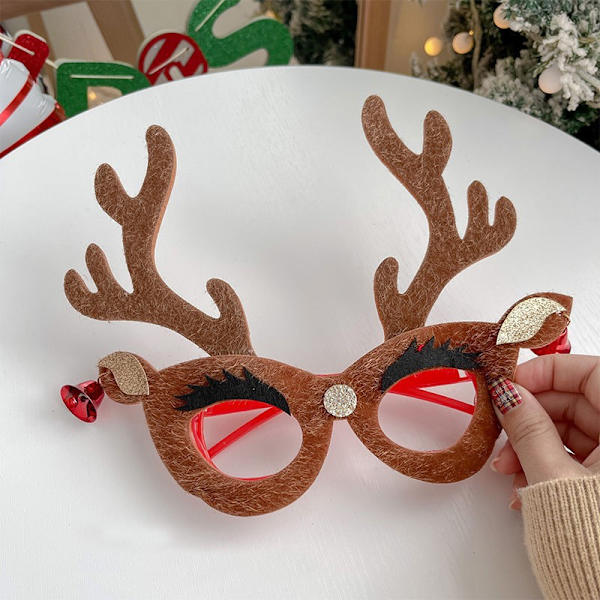 Julebrilleramme, Julefest Tilbehør, Julepynt, Gaver, Små Gaver, Søde Tegneseriebriller til Julen 5# coffee antlers eyebrows