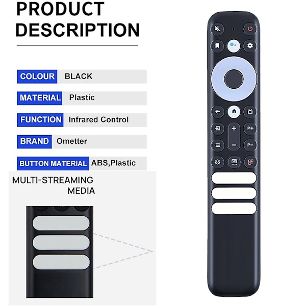Vaihdettava TV-ohjain TCL Smart TV:lle RC902V FMR1 FMR4 FMR5 FMR7 FMR9