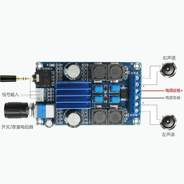 Xh-m589 Digital förstärkarkort Klass D förstärkarkort 50wx2 Tpa3116d2 Power Audio Power Amplifier