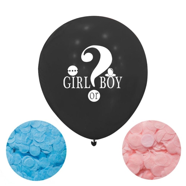 Gigantiske svarte lateksballonger gutt eller jente Kjønnavslørballong Babydusjkonfettiballongerfest