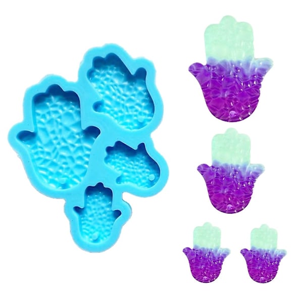 Palms Amulet Ørering Charm Resinforme Med Hul 4-hulrums Fatima Håndstøbning