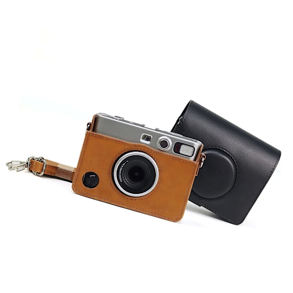 Retro PU-nahkainen kamerakassi Instax Mini -digitaalikameralle, ruskea