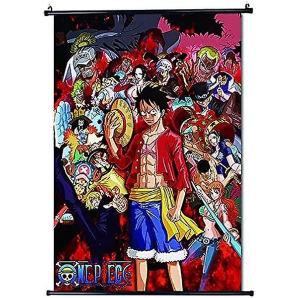 One Piece 01-anime Stoffrulleplakat Veggdekor Hjemdekorasjon Perfekt for soverom 30x45cm (12x18tommer)