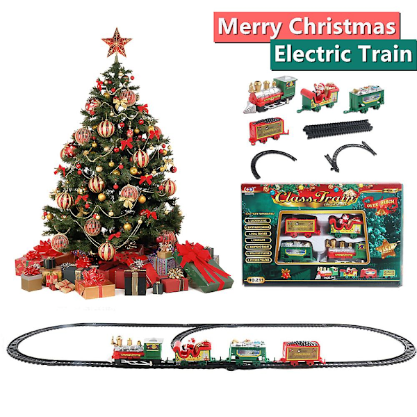 Christmas Train Set Track Musical Sound Lights Around Tree Decorate Santa