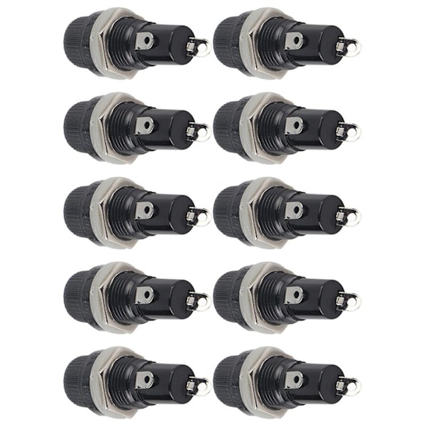 10 stk. 5x20mm panelmonteret skruehætte sikringsholder til radioglasrør sikringer