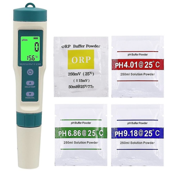 8 i 1 Ph H2 Tds Orp Salthalt S.g Temp Meter Digital Ph-testare Vattenkvalitetstestare För Dricksvatten
